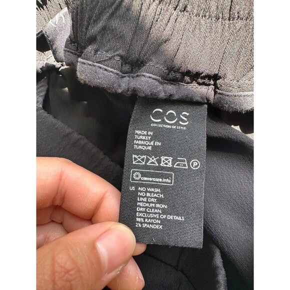 COS Women's Jogger Pants Pull On Rayon Elastic Waistband Black Size 4 Minimalist - Picture 8 of 8